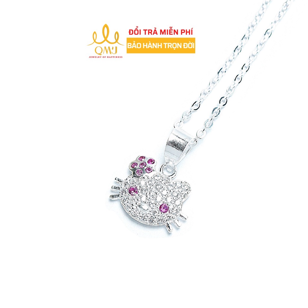 Dây chuyền QMJ Mèo hello kitty xinh xắn cho bé bạc 925 cao cấp Q163
