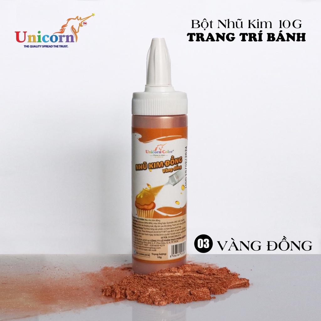 Màu Nhũ Kim Unicron Trang Trí Bánh Kem - 10gr