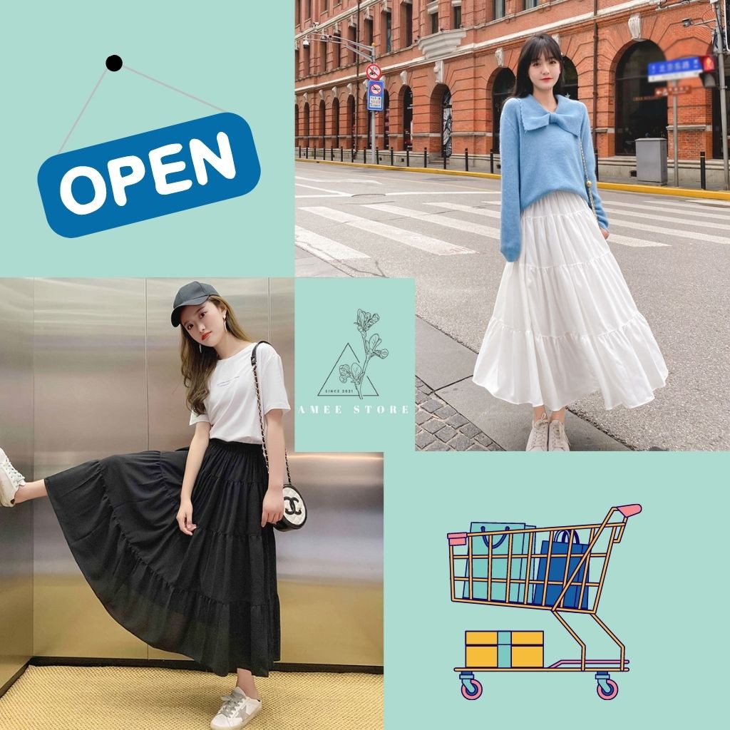 [XU HƯỚNG 2021] Chân Váy Midi 2 Lớp Lưng Cao Màu Trơn Thiết Kế Tối Gian,Thanh Lịch Cho Nữ | BigBuy360 - bigbuy360.vn