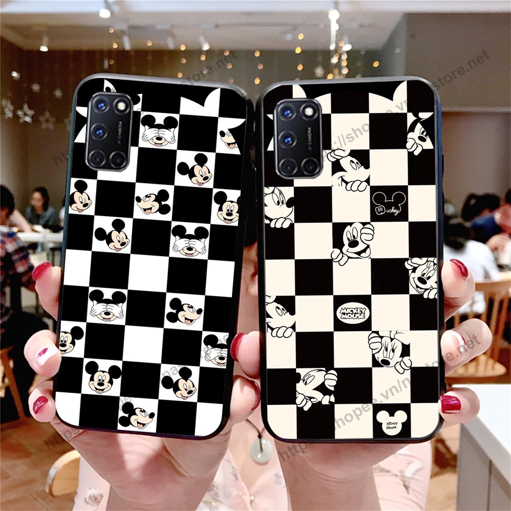 Ốp lưng Oppo A52 / A92 trái tim họa tiết caro, mikey họa tiết beabrick kaws cute