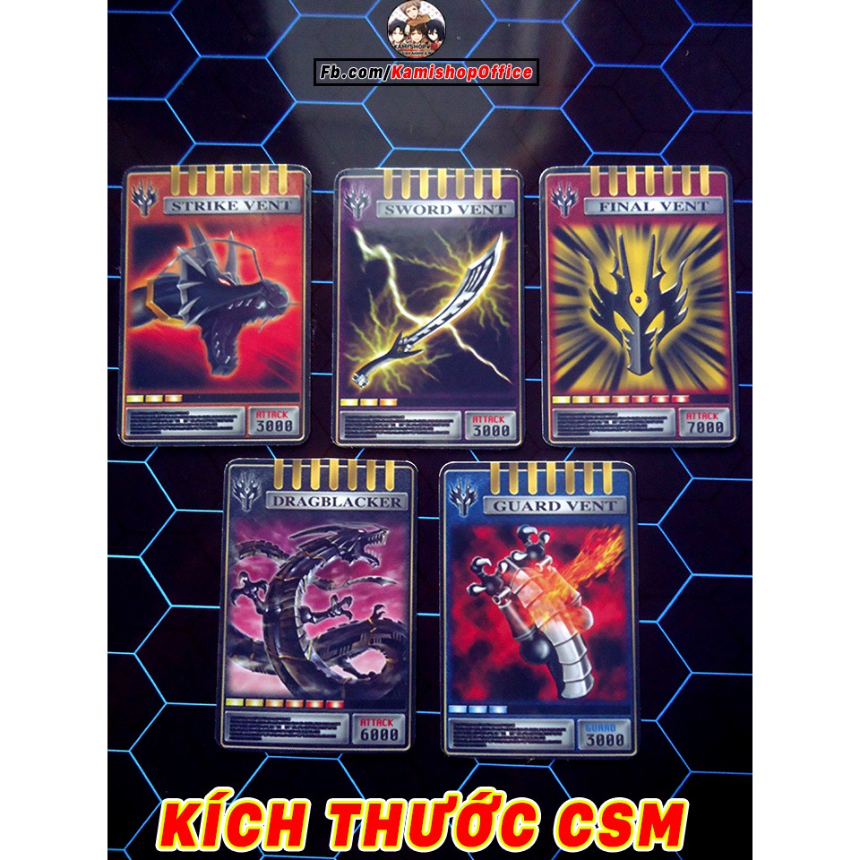 Set Ryuga 5 thẻ Advent - Kích thước CSM - KamiShop - Kamen Rider Card