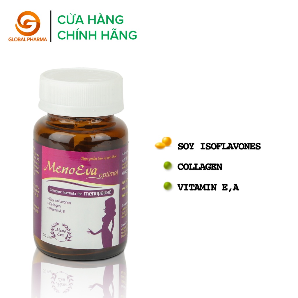 Viên uống mầm đậu nành menoeva optimal An Châu cân bằng nội tiết tố nữ, hạn chế sự lão hóa lọ 30 viên - Global Pharma