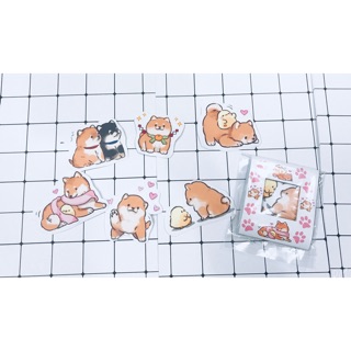 Sticker chó Shiba STT6,sticker to cắt rời in hình dễ thương