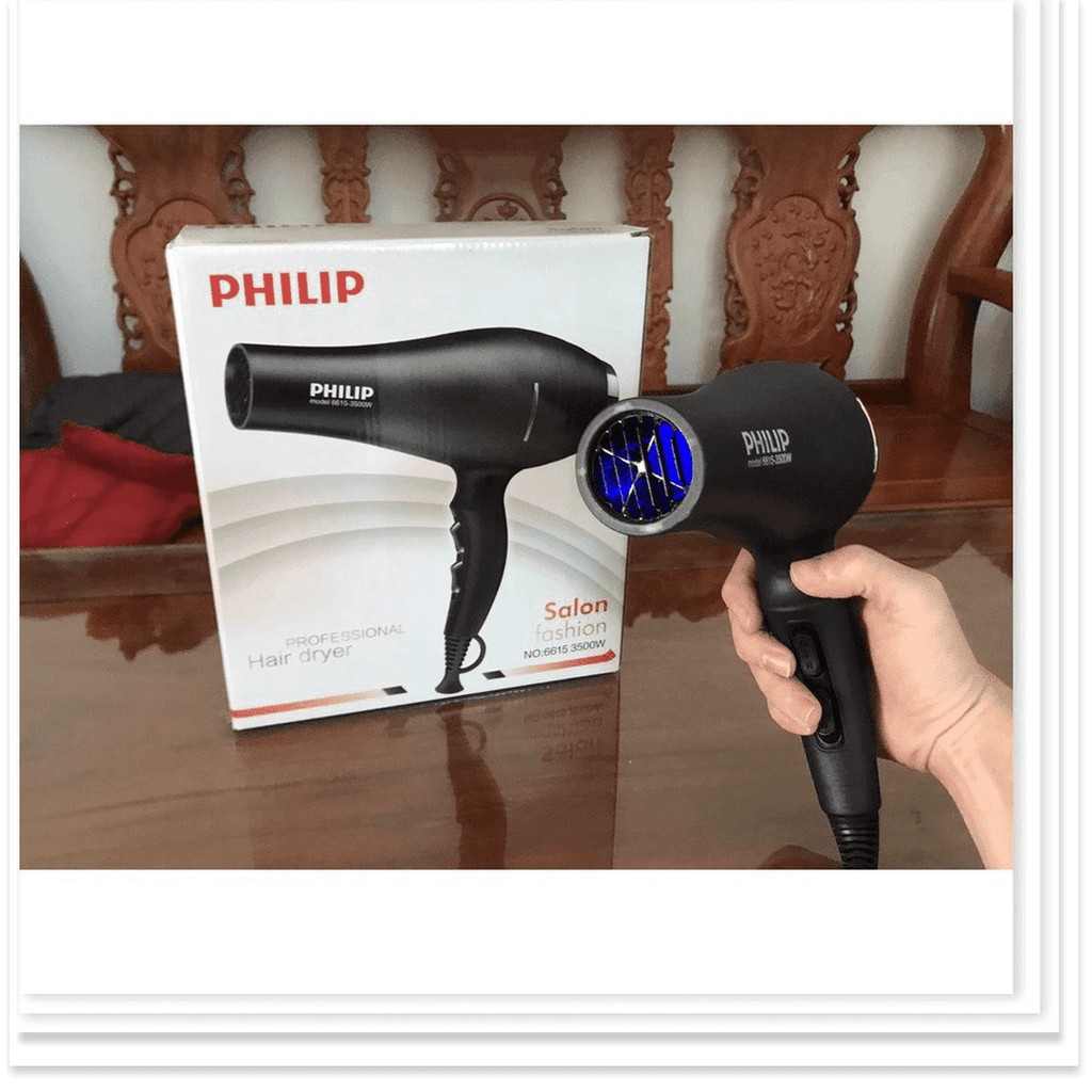 Máy sấy tóc Philip No.6615 phát sáng xanh 2 chiều nóng lạnh 3500W