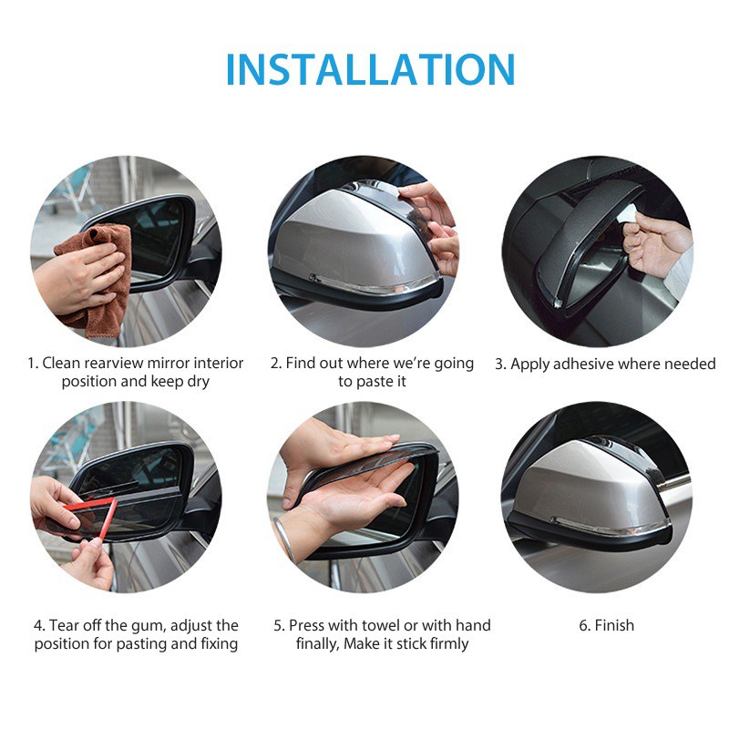 Bộ 2 Miếng Che Mưa Cho Gương Chiếu Hậu Xe Hơi Sự Bảo Vệ