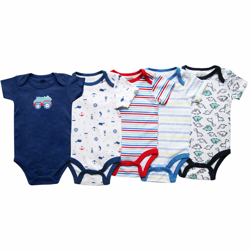 SET 5 Body Cộc Tay Beliti Cho Bé Trai Bé Gái Hàng Xuất Mỹ Kèm Móc, Bodysuit Cho Bé