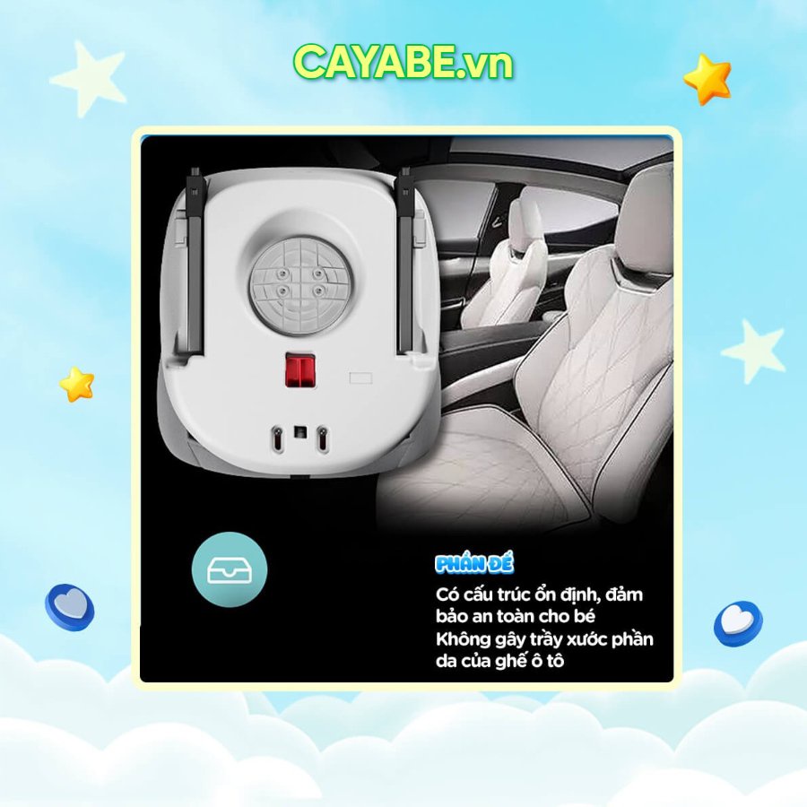 Ghế ngồi ô tô cho bé CHILUX ROY 360 chính hãng, an toàn màu xanh dương - xanh kem - hồng (0-12 tuổi) - CAYABE