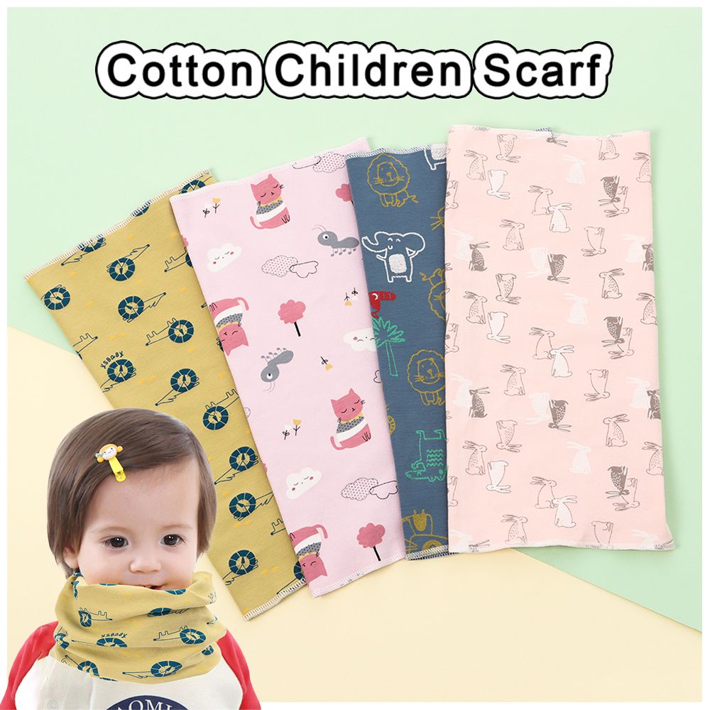 Khăn choàng cổ cotton in họa tiết động vật hoạt hình nhiều màu sắc tùy chọn thời trang thu đông đáng yêu cho bé