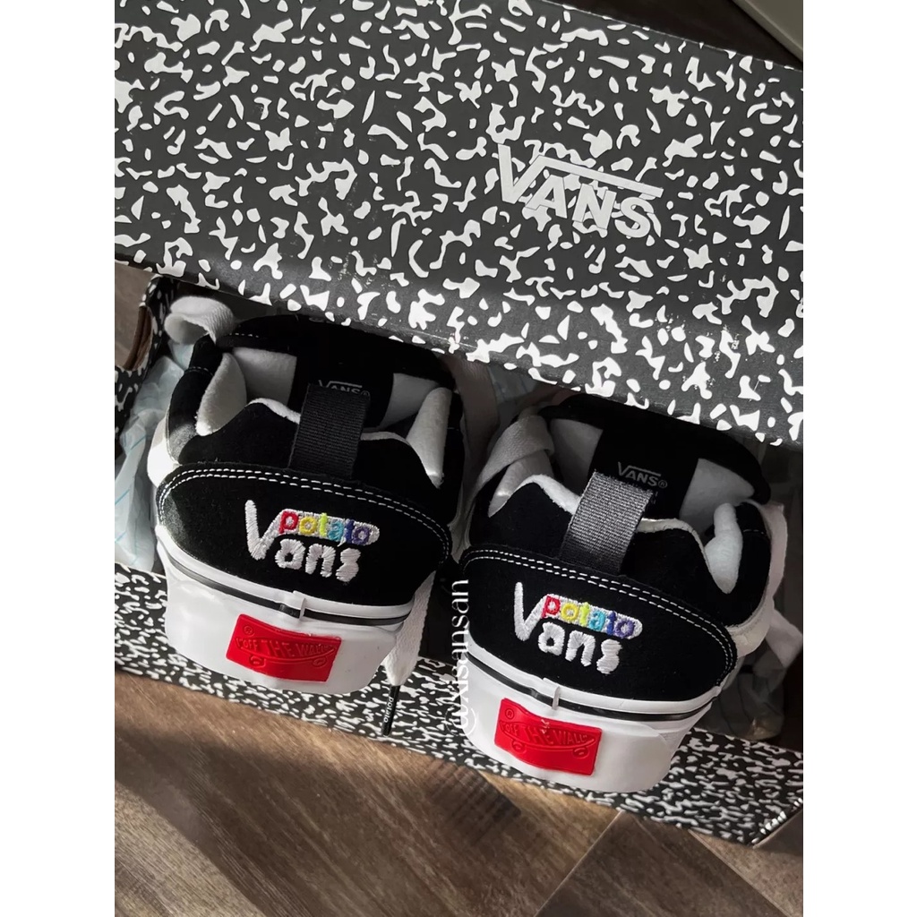 Giày Sneaker VANS VAULT KNU-SKOOL VR3 LX Phối Ren Màu Trắng Đen Phong Cách Retro 1702