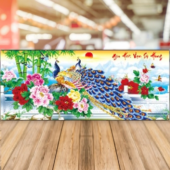 Tranh thêu gia hòa vạn sự hưng KT:82x40cm,tranh chưa thêu.Tặng kéo và xỏ chỉ.