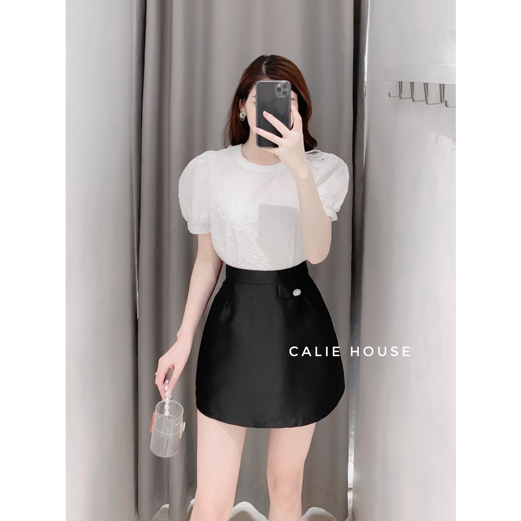 Chân váy Tafta cúc đá thời trang công sở Calie House CV45 | BigBuy360 - bigbuy360.vn