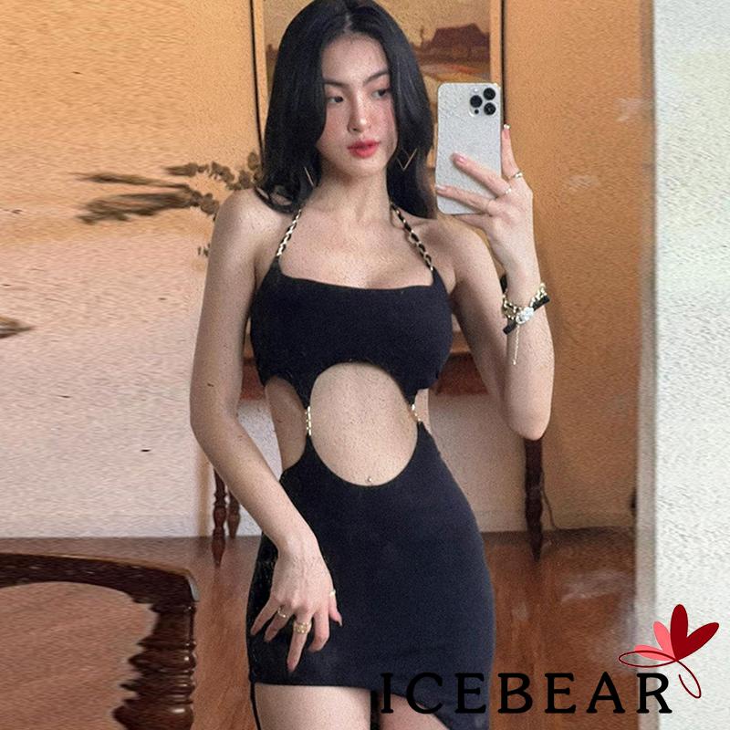 Đầm Sát Nách Hở Lưng Màu Trơn Thời Trang Dành Cho Nữ