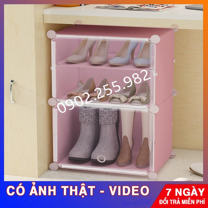 [RẺ NHẤT SHOPEE] TỦ NHỰA LẮP GHÉP ĐỂ GIÀY DÉP 4 Ô (chia ô)  CỬA TRẮNG TRONG VÁCH NHIỀU LỰA CHỌN