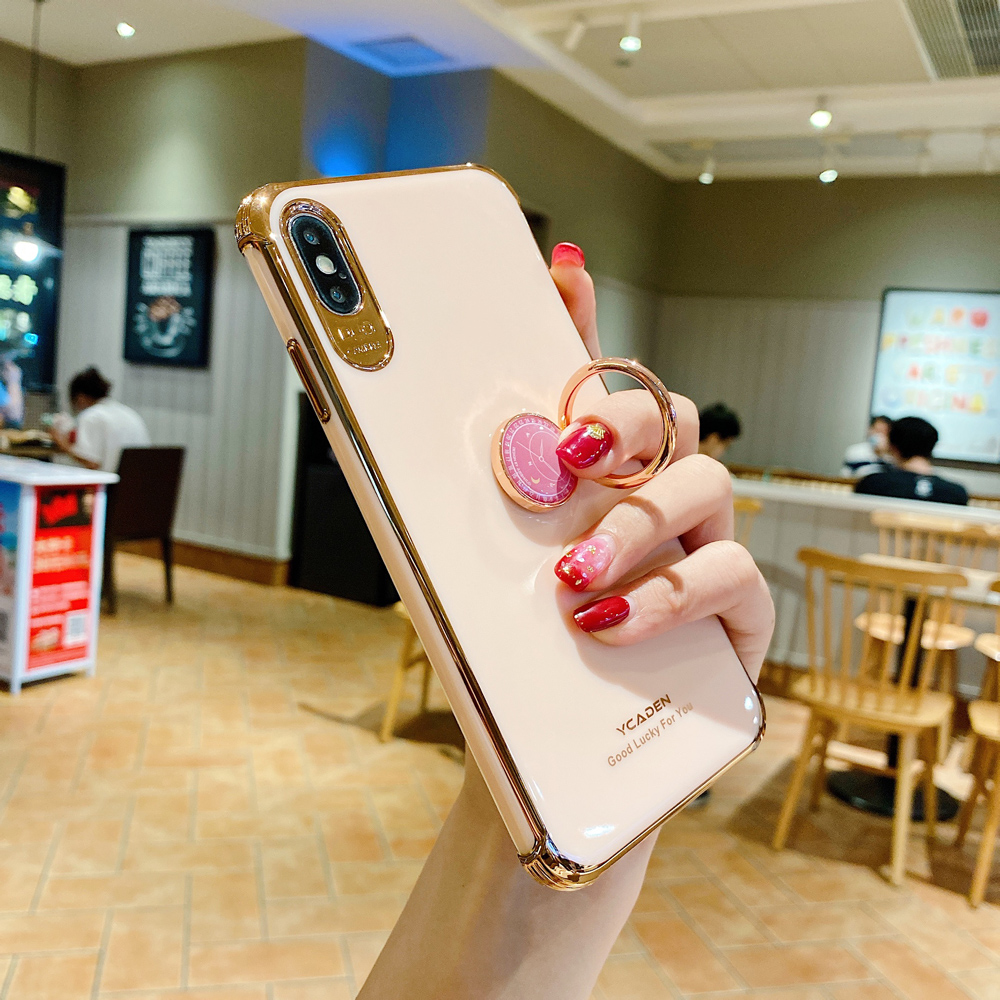 Ốp điện thoại có đế đỡ dạng nhẫn móc ngón tay cho iPhone 7 8 Plus Xs Max Xr 11 Pro Max Se2020