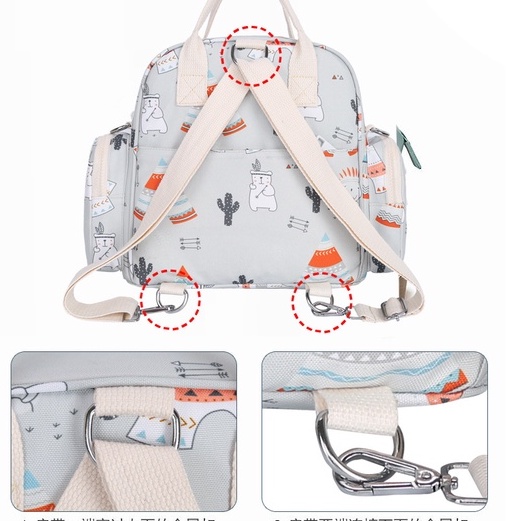 Balo Túi Xách Tay Bỉm Sữa Giữ Nhiệt Chống Nước Đựng Bình Sữa Cho Mẹ Và Bé Đồ Cơm Văn Phòng