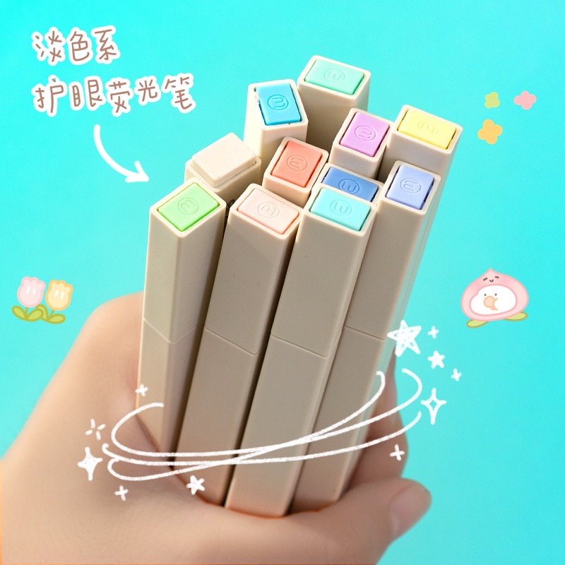 Bút dạ đánh dấu Cute - Set 6 Bút highlight nhiều màu pastel