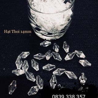 Hạt hình thoi pha lê nhựa kích thước 14mm