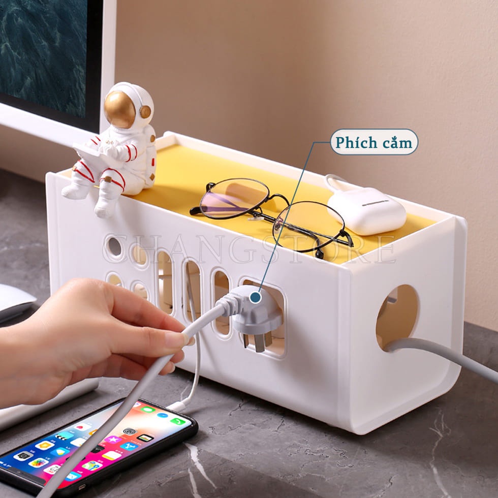 Hộp Đựng Ổ Điện, Hộp Nhựa ABS Đựng Ổ Cắm Điện An Toàn Chống Cháy Nổ Sang Trọng Đa Năng Tiện Ích