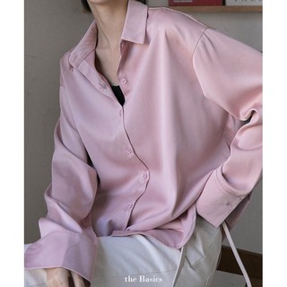 Áo sơ mi cotton lụa trơn
