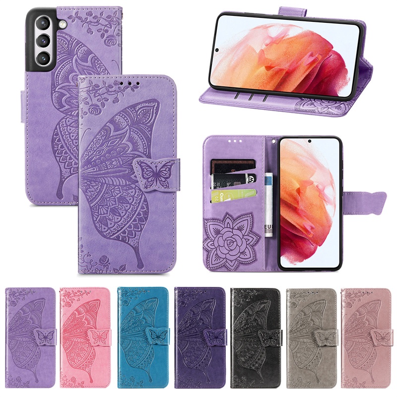 Ốp Điện Thoại Da Pu Kiểu Ví Lật Có Ngăn Đựng Thẻ Cho Samsung Galaxy S21 FE PLUS ULTRA S21FE S21PLUS S21ULTRA 5G GalaxyS21FE