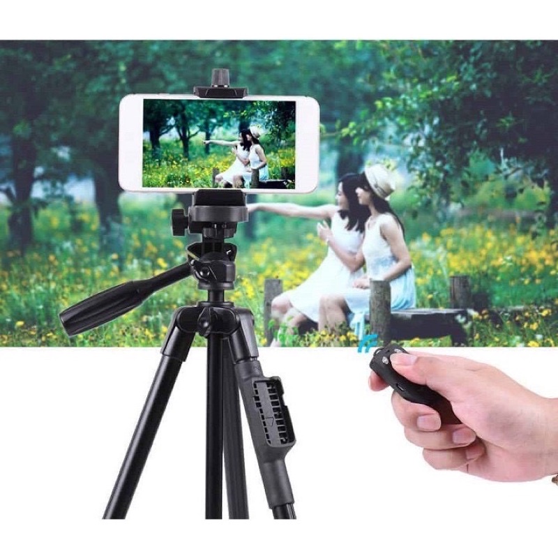 Chân Quay Điện Thoại, Máy ảnh Tripod 3388 có Bluetooth Remote