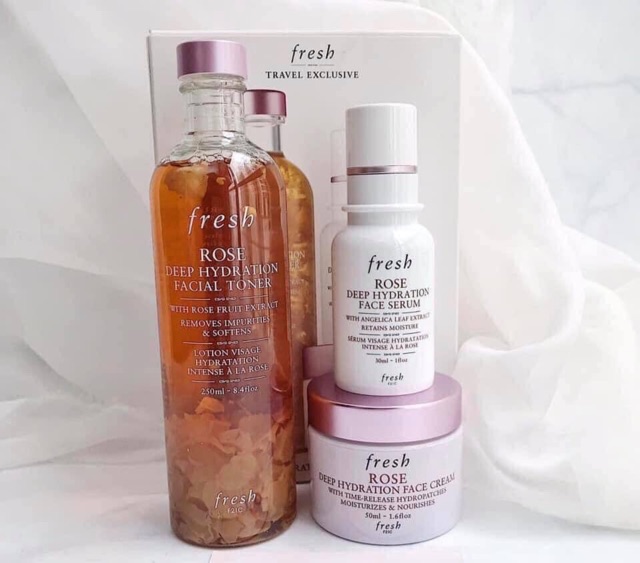 Set Bộ Dưỡng Da Fresh Rose Hydration 3 món Full size