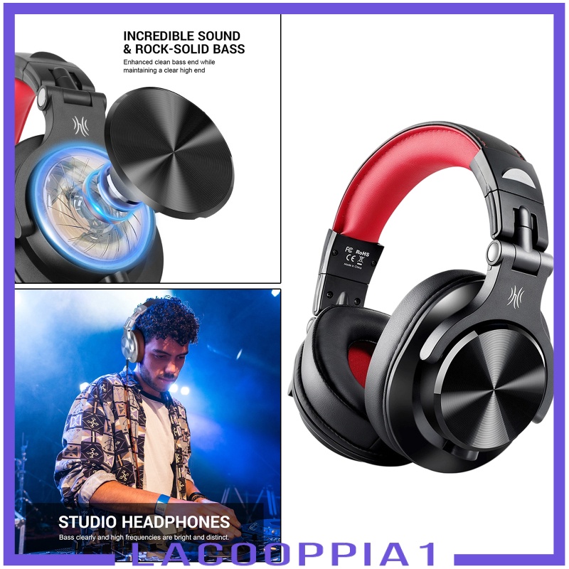 [LACOOPPIA1] A71 Over-Ear Wired Headphones Studio Monitor Headsets with Mic