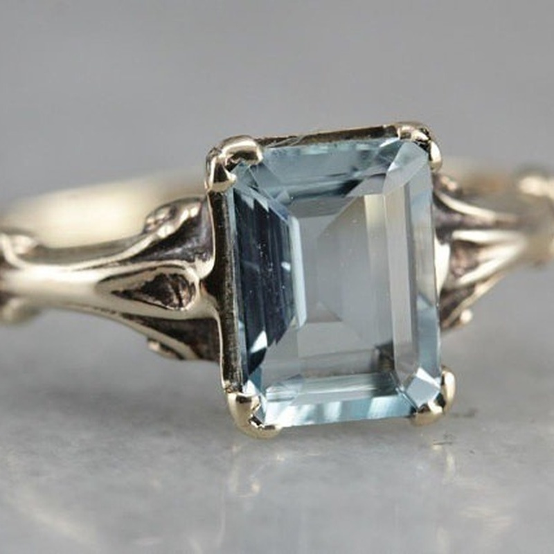 (Bán Sỉ) Nhẫn Hình Trái Tim Đính Đá Topaz Cổ Điển Thời Trang