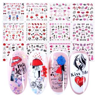 Miếng dán móng tay chủ đề Valentine xinh xắn