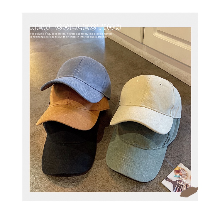 Mũ Lưỡi Trai Mềm Màu Trơn Phong Cách Retro Dễ Phối Đồ Thời Trang Xuân Hè Cho Nam Và Nữ