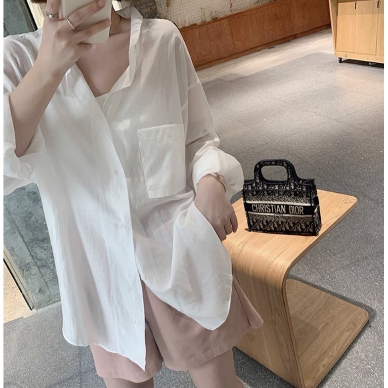 Sơ mi trong dài tay khoác ngoài