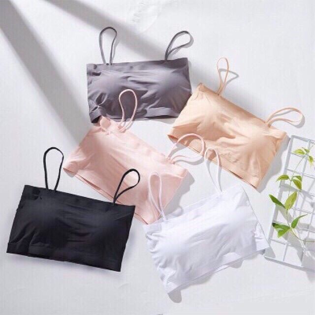 Áo lót ngực bra 2 dây đúc dây đệm lót ngực màu đen size S