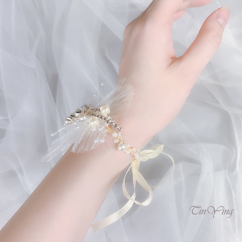 GETNOIVAS Băng Đô Cài Tóc Đính Hoa Ngọc Trai Dễ Thương Cho Bé Gái