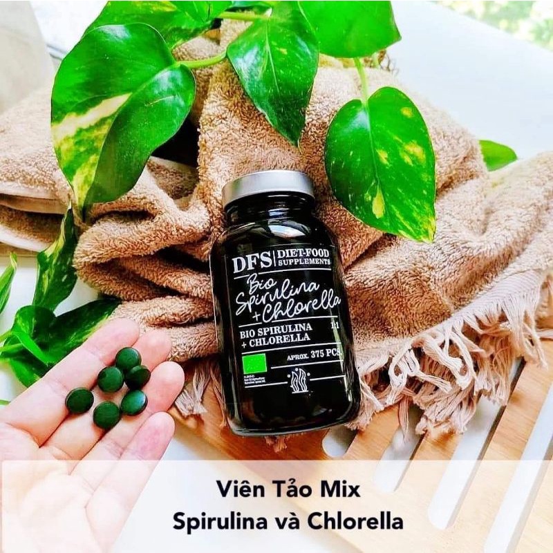 Hỗn hợp tảo lục và tảo xoắn hữu cơ Diet Food 375 viên