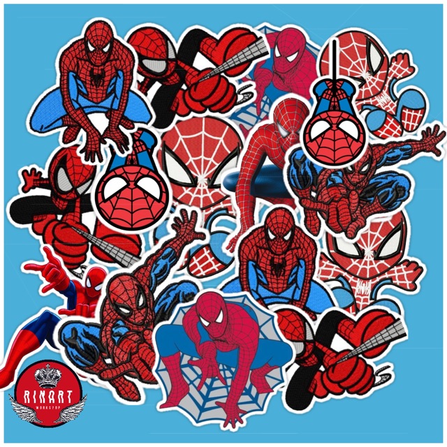 Set 50 sticker spiderman dán trang trí chất liệu cao cấp chống thấm nước bền đẹp