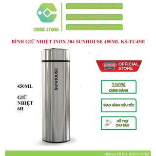 Bình giữ nhiệt inox 304 sunhouse 450ml ks-tu450i giữ nhiệt 6h – hàng chính hãng