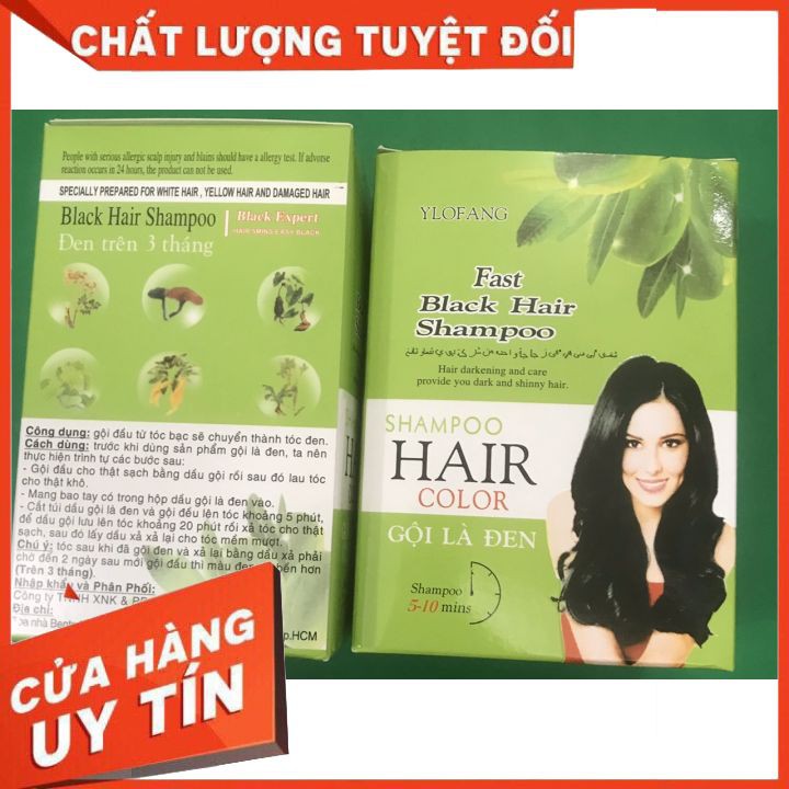 [TẬN GỐC ]  gội nhuộm là đen  YLOFANG  oliu  hộp 10 gói hàng thái lan, tiện lợi dễ sử dụng  sử dụng cho salon và tai nha