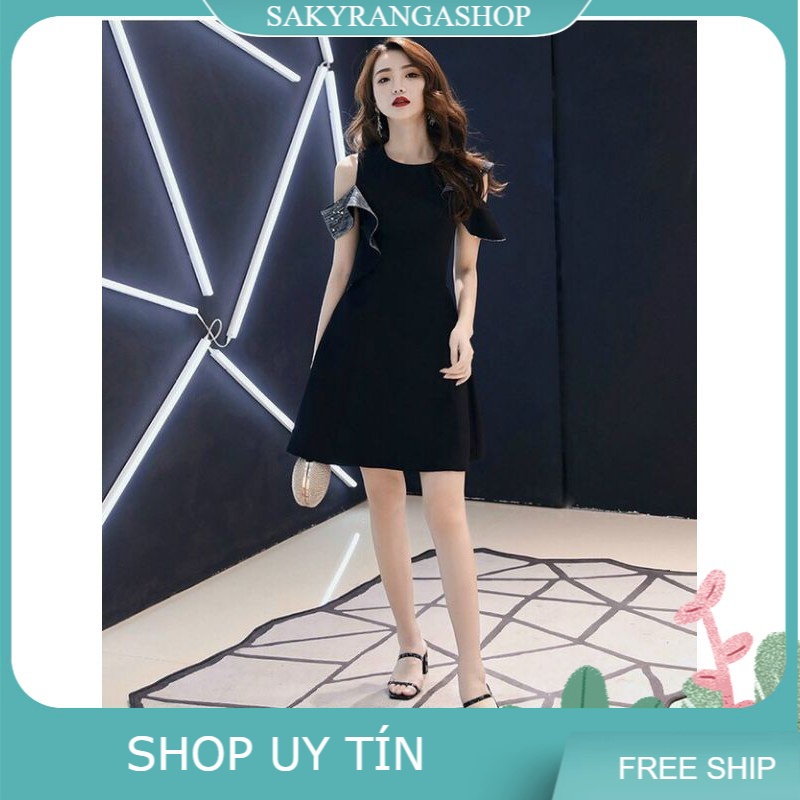 HÀNG NHẬP - ĐẦM THUN CHỮ A RỚT VAI