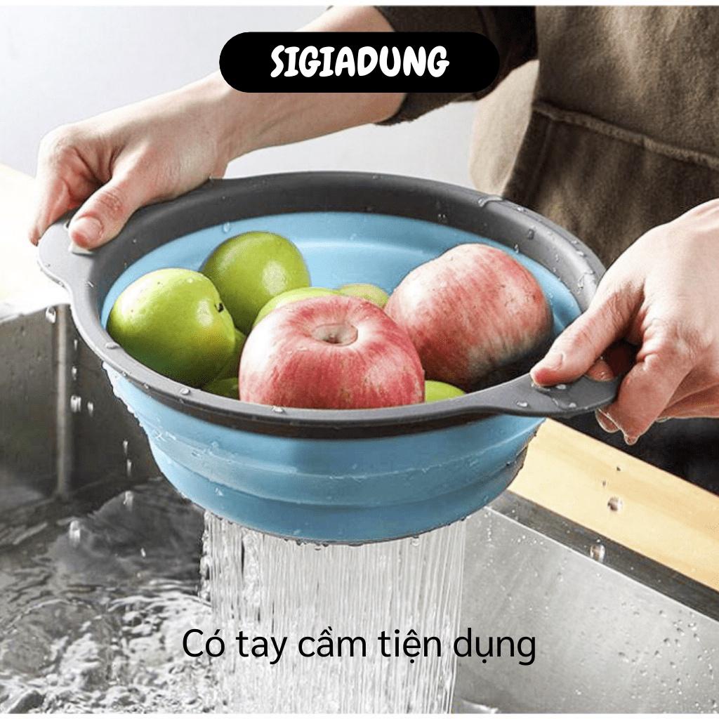 GIÁ SỈ Combo 2 rổ xếp gọn hình tròn (1 lớn + 1 nhỏ) chất liệu nhựa cao cấp có thể xếp gọn 5225