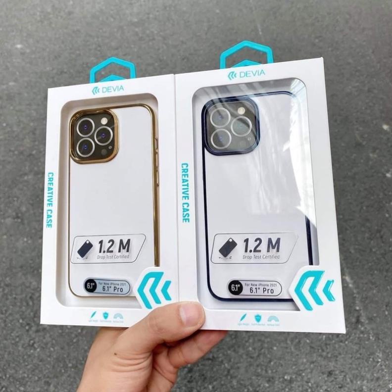 Ốp lưng Devia trong cứng viền màu cho iPhone 14 , 13 Pro, 13 Pro Max chính hãng không ố màu