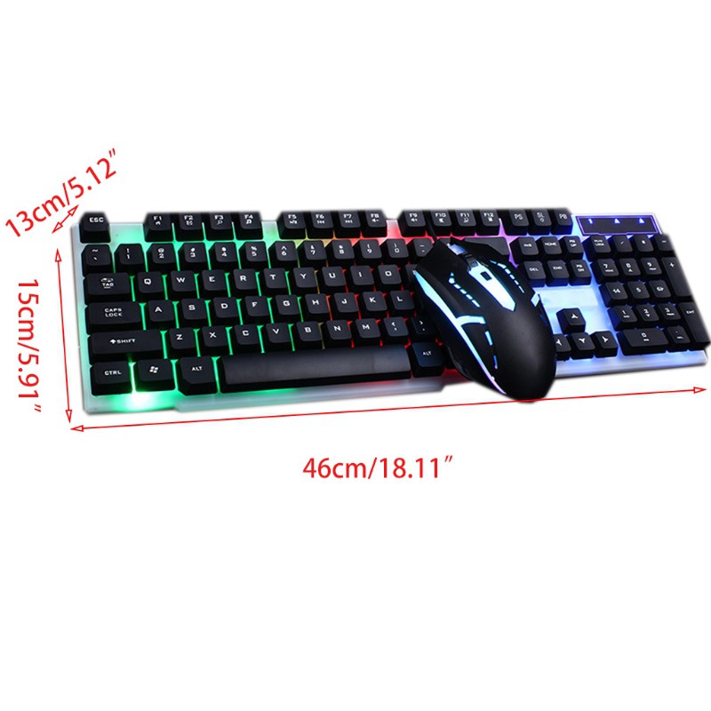 Bộ bàn phím chơi game kèm chuột có dây 2.4G có đèn led cho PC