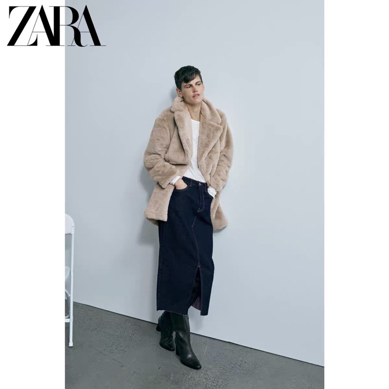 Order áo choàng ZARA xuất dư mùa đông mới của phụ nữ Áo khoác choàng lông nhân tạo | BigBuy360 - bigbuy360.vn