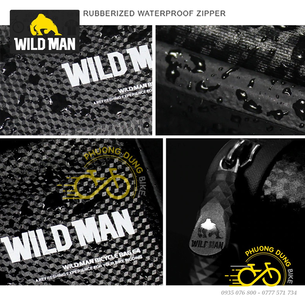 Túi treo khung tam giác hộp cứng xe đạp WILD MAN E4