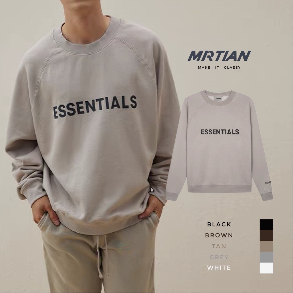 Áo sweater form rộng Essen MARTIAN oversize unisex basic dày dặn in chữ nỉ bông dài tay nam nữ mùa đông