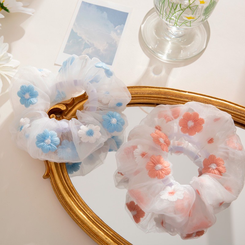 Dây Buộc Tóc Vải Lưới Màu Sắc Ngọt Ngào Thời Trang Cho Nữ