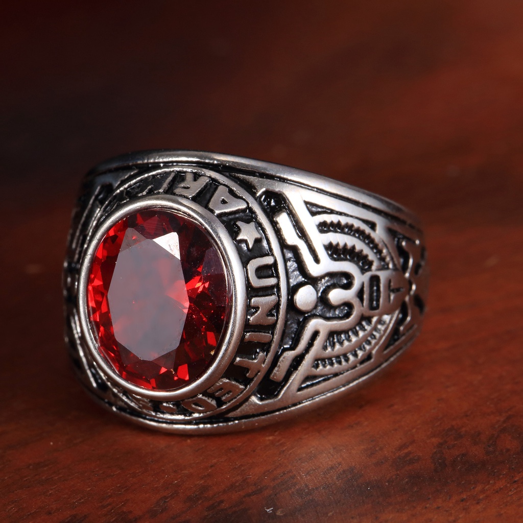 Nhẫn hợp kim đính đá quý nhân tạo sang trọng quý phái dành cho nam và nữ