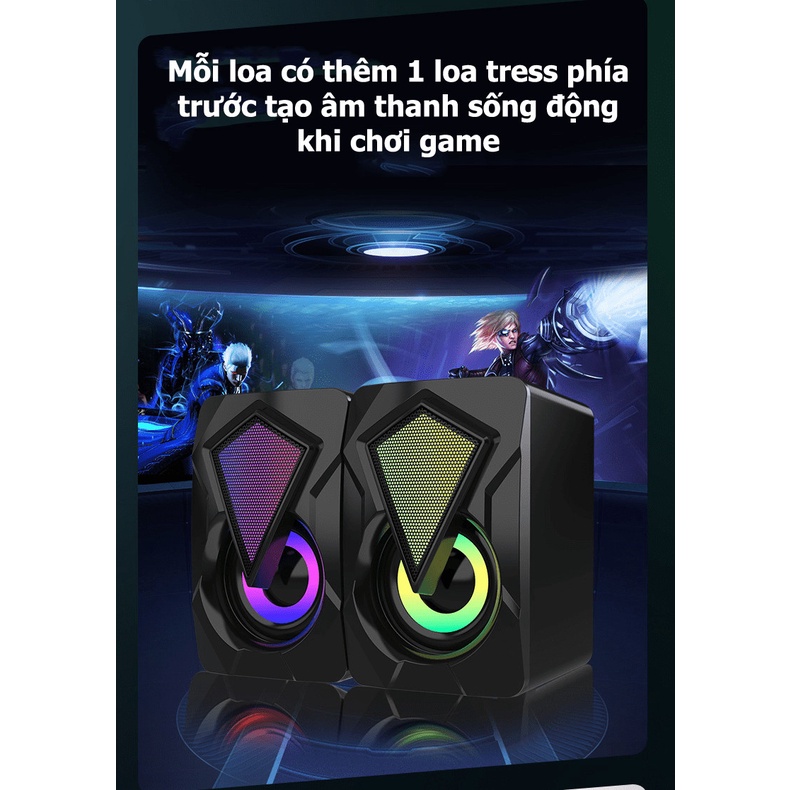 Bộ Loa Máy Tính Mini Dáng Game Thủ X2 Để Bàn Cao Cấp Âm Thanh Siêu Trầm Hỗ Trợ USB 2.0 Bộ 2 Loa