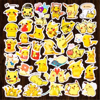Sticker picachu 30 cái ép lụa khác nhau cute dễ thương