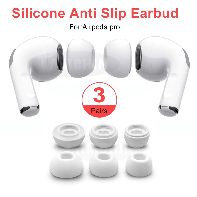 Set 3 Cặp Nút Tai Nghe Bằng Silicon Mềm Cách Âm Chống Trượt Bảo Vệ Cho AirPods Pro