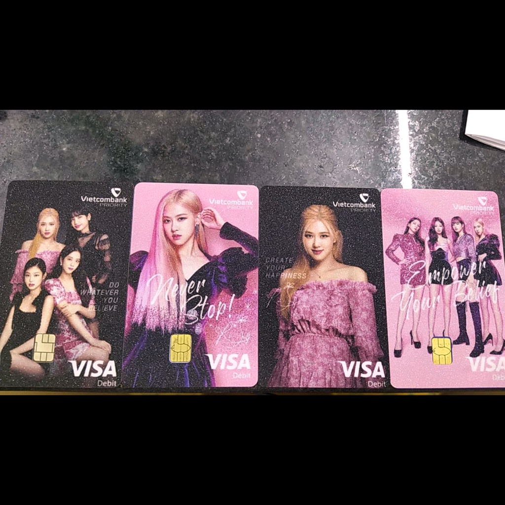 BLACKPINK'S CARD - Decal Sticker Thẻ ATM (Thẻ Chung Cư, Thẻ Xe, Credit, Debit Cards) Miếng Dán Trang Trí NF2 Cards
